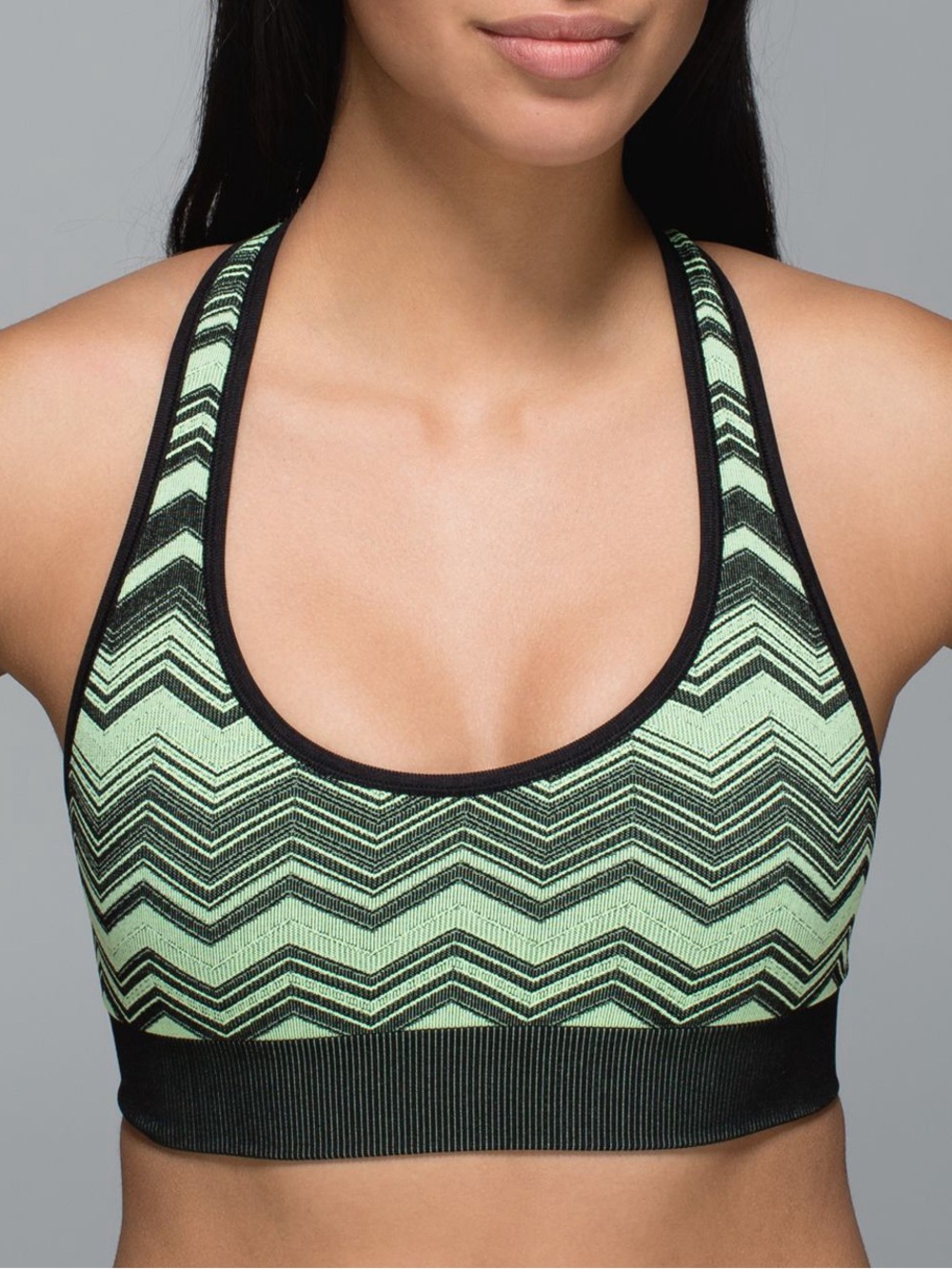 Lululemon Ebb & Flow Racerback Bra Reversible Heathered Clear Mint